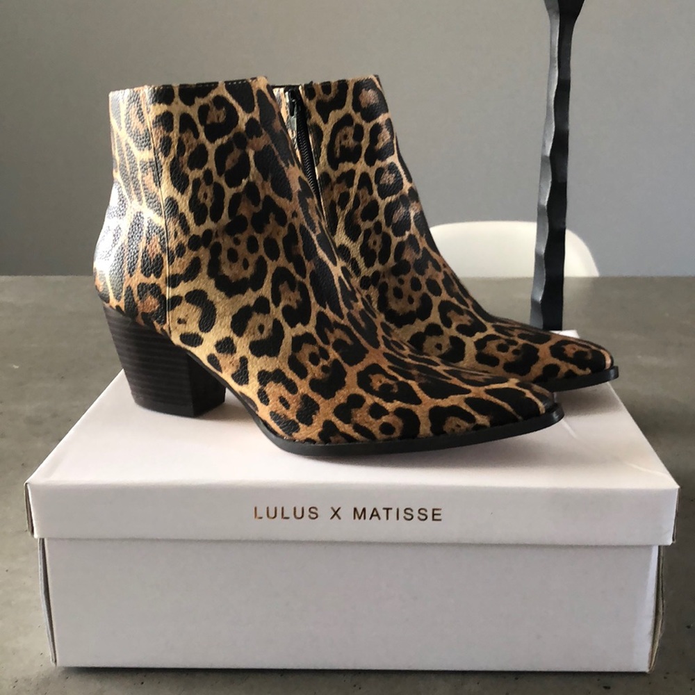 Lulus x Matisse Spirt leopard boots size 7.5
